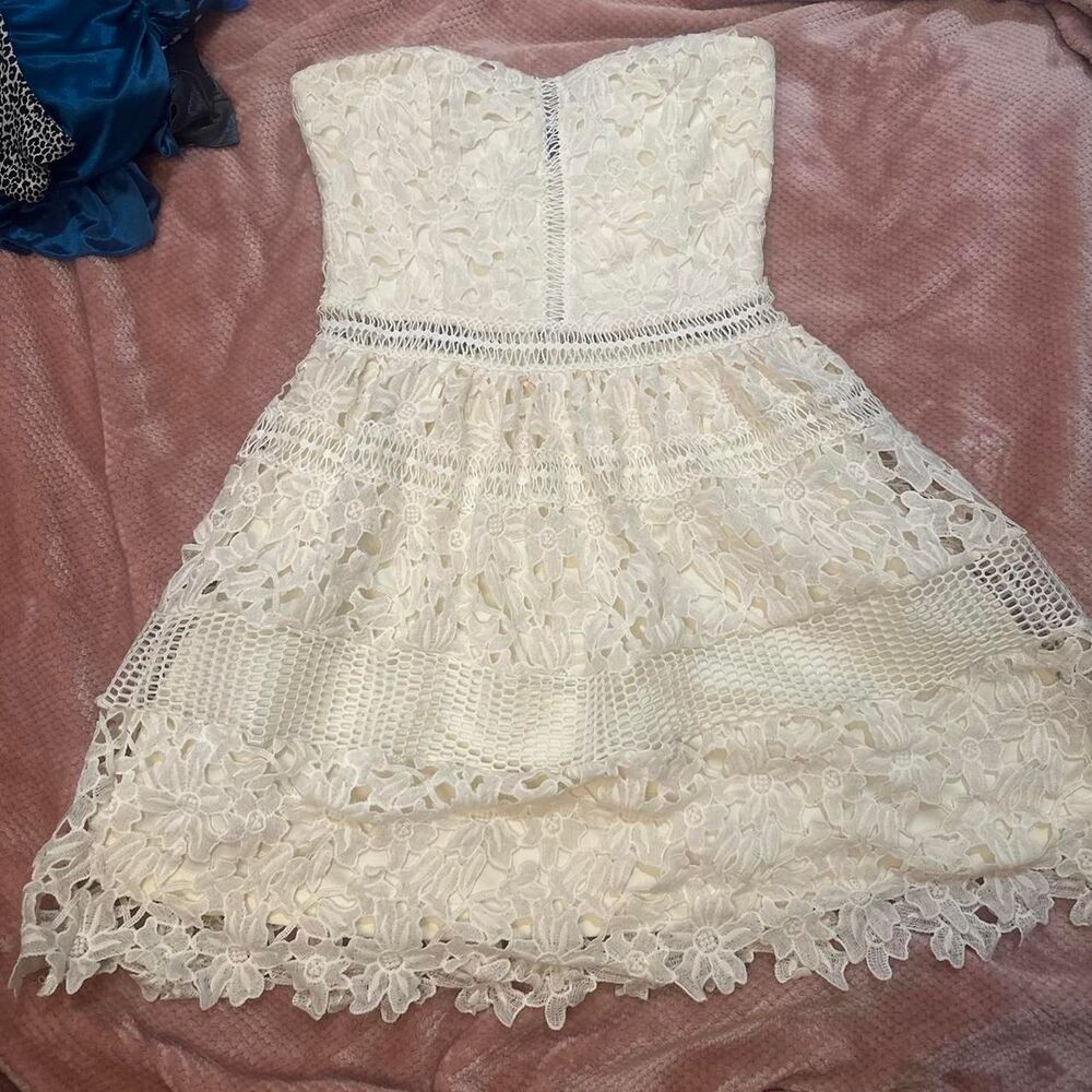 Unbranded Women's White and Cream Dress